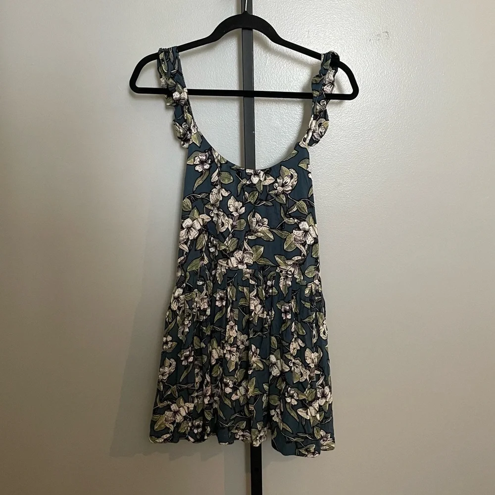 Free People Dear You Blue Combo Floral Strappy Mini Dress Size Small